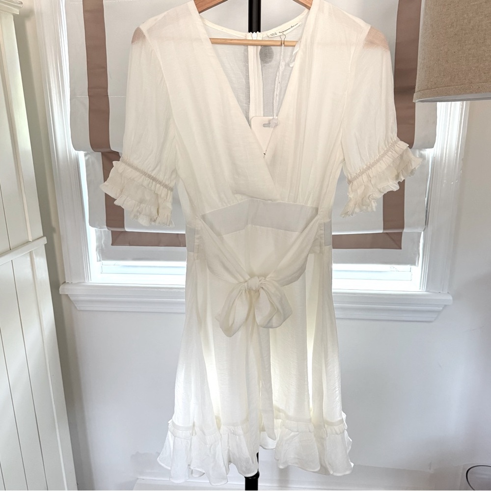 NWT White Ruffle Mini Dress